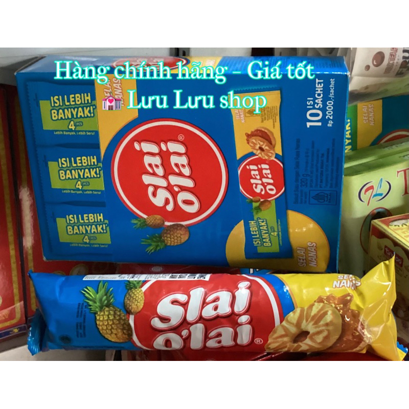 Bánh quy Slai Olai nhân mứt thơm hộp 320gr/ cây tiện lợi 128g