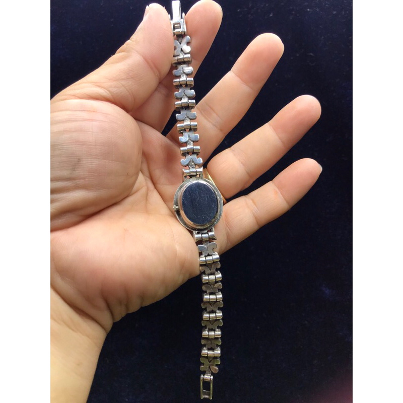 💝Đồng hồ Si Nữ Bạc Đúc 925, dạng lắc Bạc Thái dây đính đá Nhật🇯🇵. Hàng đã qua sử dụng