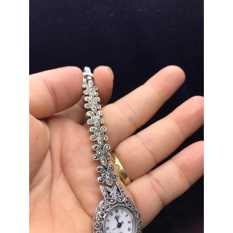 💝Đồng hồ Si Nữ Bạc Đúc 925, dạng lắc Bạc Thái dây đính đá Nhật🇯🇵. Hàng đã qua sử dụng