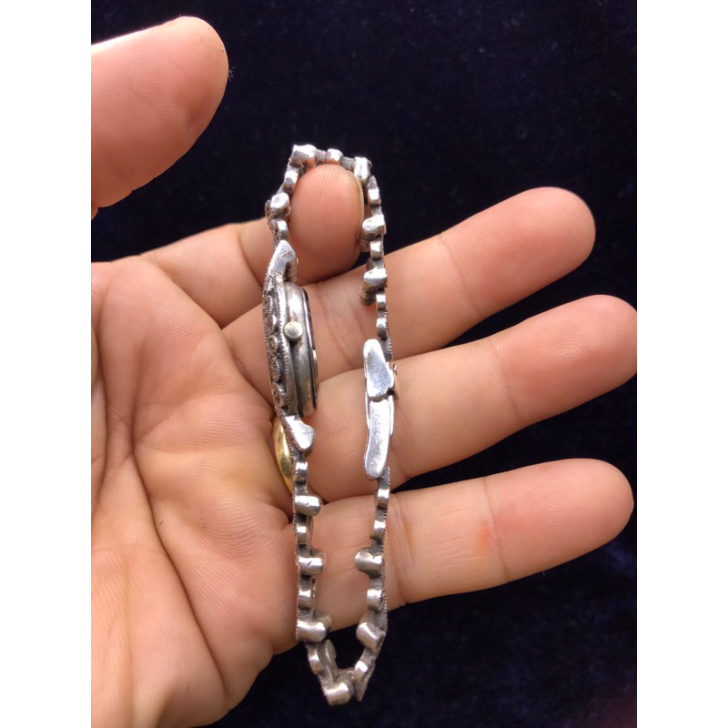 💝Đồng hồ Si Nữ Bạc Đúc 925, dạng lắc Bạc Thái dây đính đá Nhật🇯🇵. Hàng đã qua sử dụng