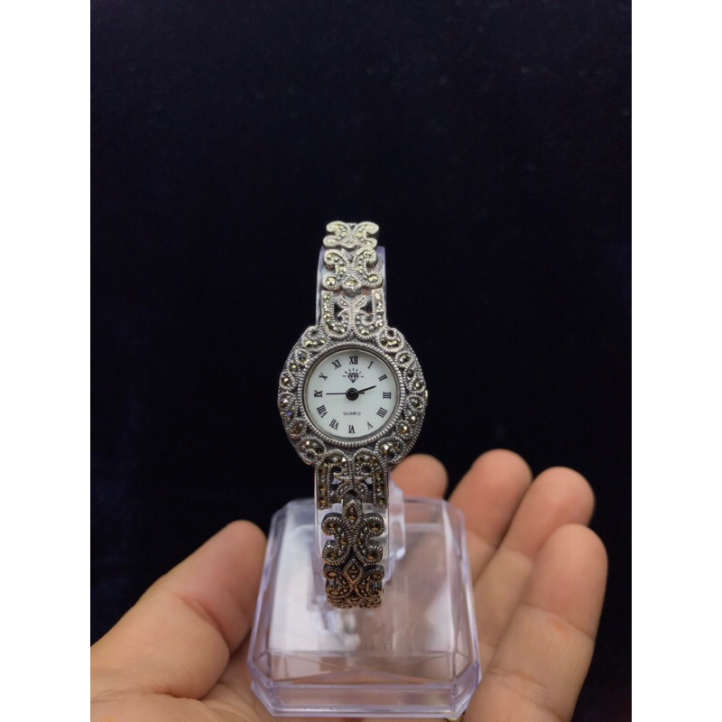 💝Đồng hồ Si Nữ Bạc Đúc 925, dạng lắc Bạc Thái dây đính đá Nhật🇯🇵. Hàng đã qua sử dụng