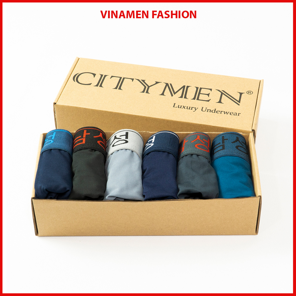 Hộp 6 quần sịp nam thun lạnh Hàn Quốc quần lót cao cấp đồ lót co dãn 4 chiều mềm mại thoáng mát - HOP6_HAN_AL