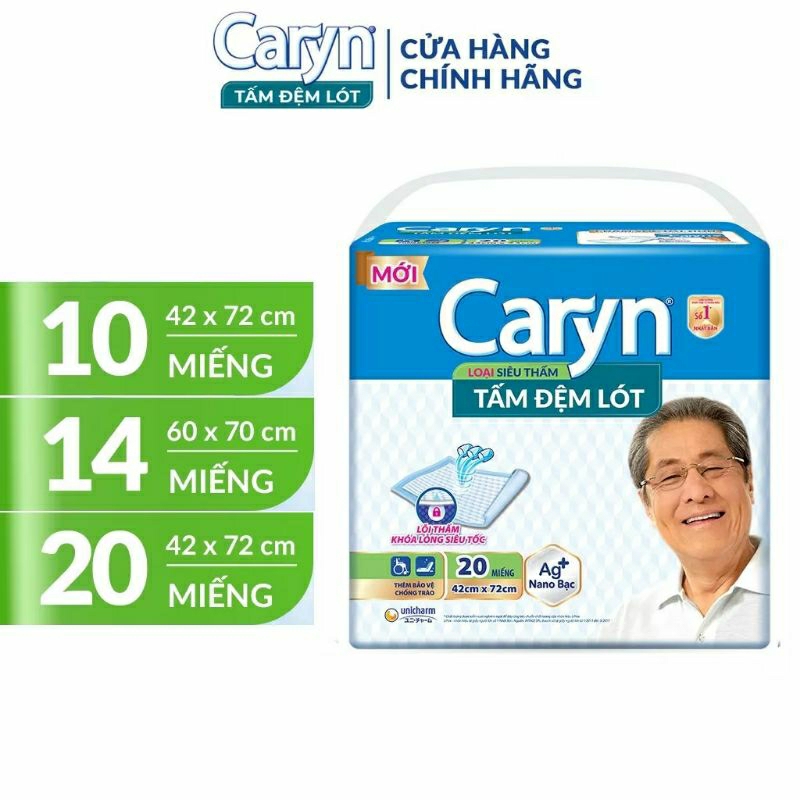 《HCM》Tấm đệm lót Caryn người già , có thể dùng lót sản dịch cho phụ nữ sau sinh L10 / XL14 / L20 / Miếng lót bổ sung 20
