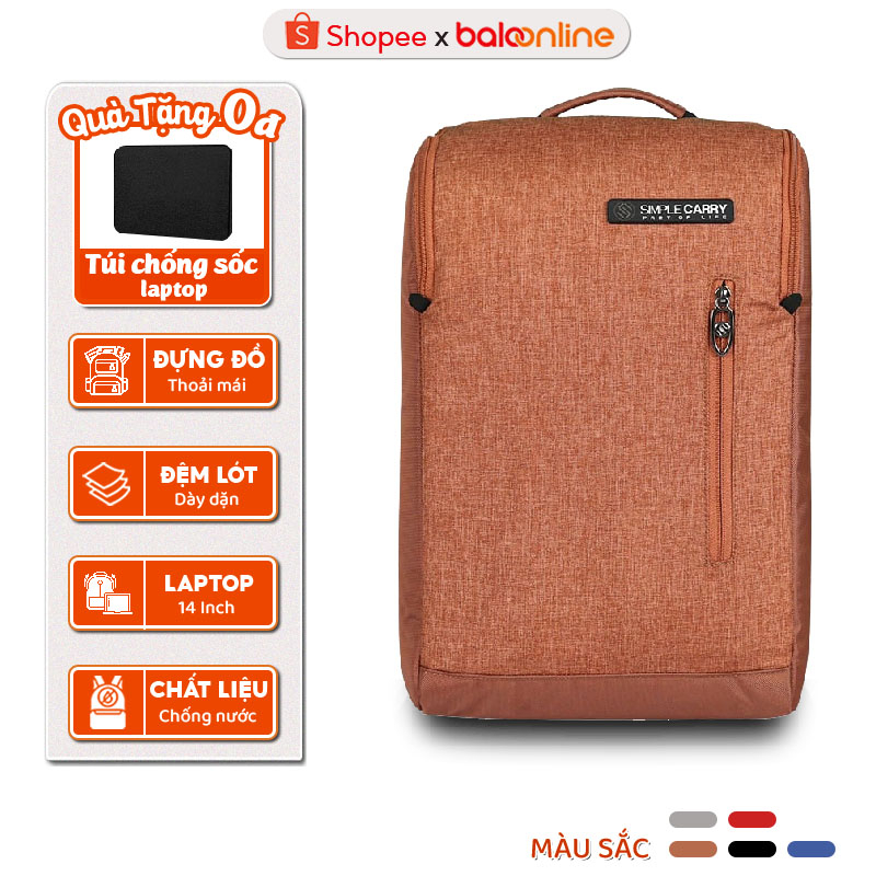 Balo Thời Trang Simplecarry B2B05 Đựng Laptop 14 Inch Đi Học, Đi Làm Đi Chơi Chất Liệu Chống Nước
