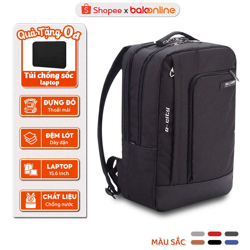 Balo Laptop 15.6 Inch Simplecarry E-City 2 Chất Liệu Polyester Chống Nước, Đệm Lót Cực Dày Dặn