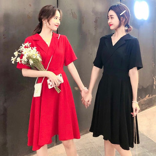 Đầm cổ sơ mi thắt eo 2 màu (kèm hình thật)
