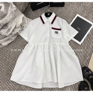 Đầm babydoll sơ mi thêu miumiu