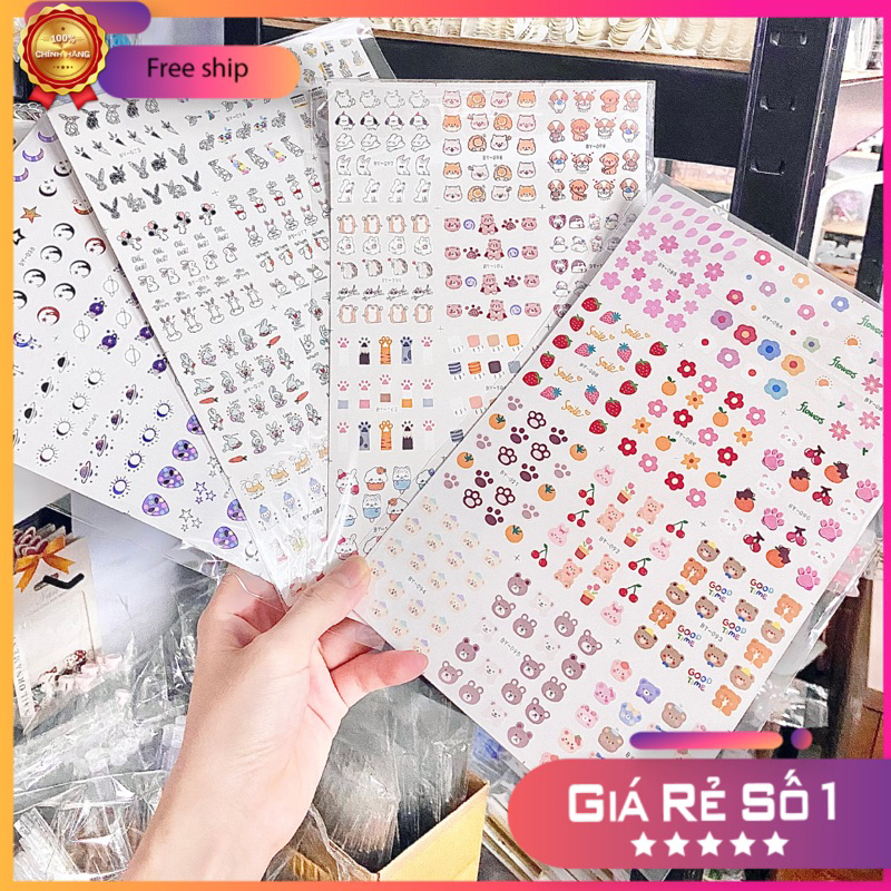 Sticker nước tấm lớn nhiều kiểu