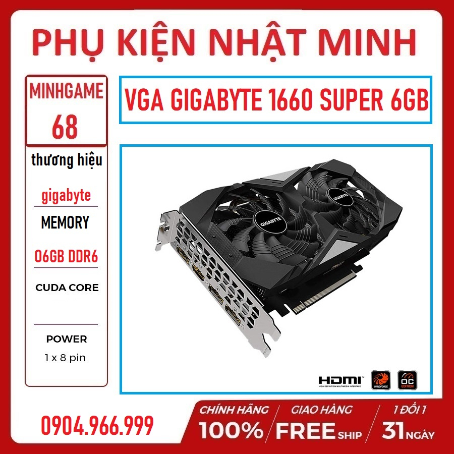 [giảm sốc] Card màn hình gigabyte 1660 super 6gb hàng full new chính hãng bảo hành 36 tháng