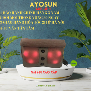 Gối massage Hồng Ngoại 6 Bi Hàn Quốc -(BAỎ HÀNH 5 NĂM)