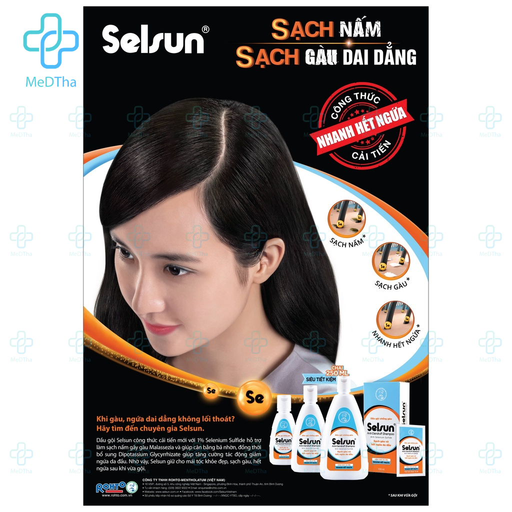 Dầu Gội Chống Gàu Selsun - Chứa Selenium Sulfide, Giúp Làm Sạch Gàu, Giảm Ngứa Da Đầu (Lọ 50ml/100ml/250ml) [Chính Hãng]