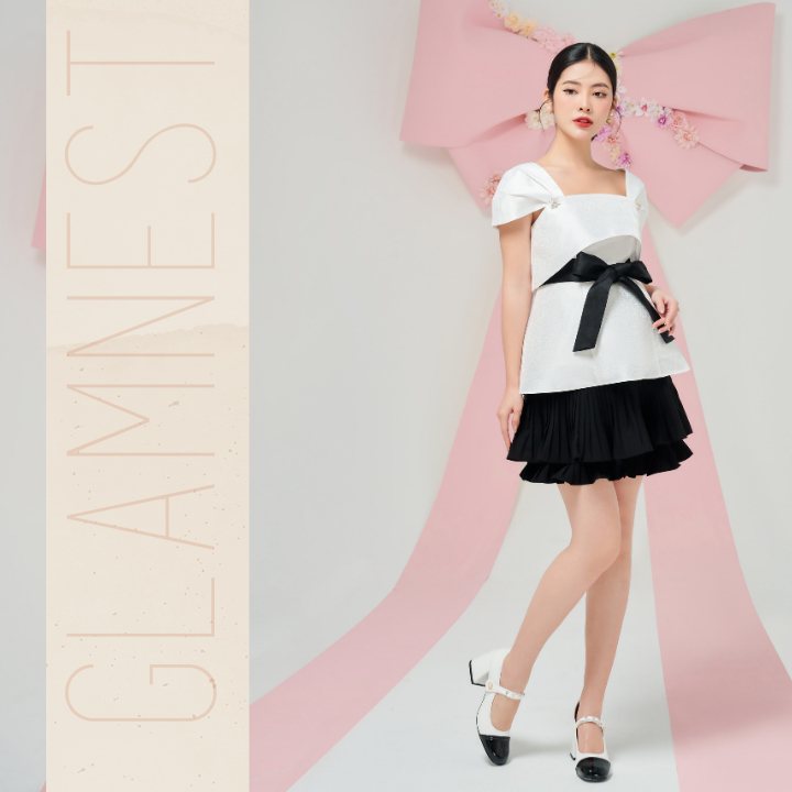 Set Váy Bầu Nữ Tính Dạo Phố Du Lịch Đầm Bầu Tiểu Thư Thiết Kế Cao Cấp Glam Nest AS029