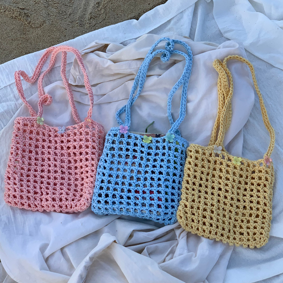 Túi lưới  đi biển sợi cotton GND thời trang mùa hè