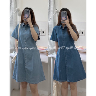 Đầm jeans sơ mi (ảnh thật/ có sẵn)