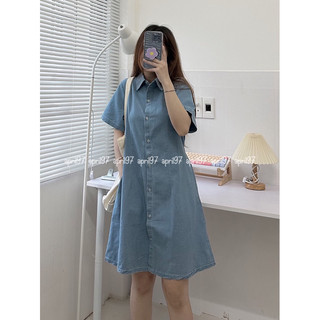 Đầm jeans sơ mi (ảnh thật/ có sẵn)
