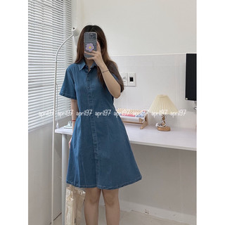 Đầm jeans sơ mi (ảnh thật/ có sẵn)