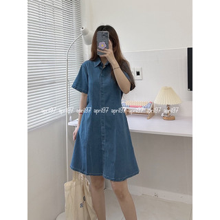 Đầm jeans sơ mi (ảnh thật/ có sẵn)