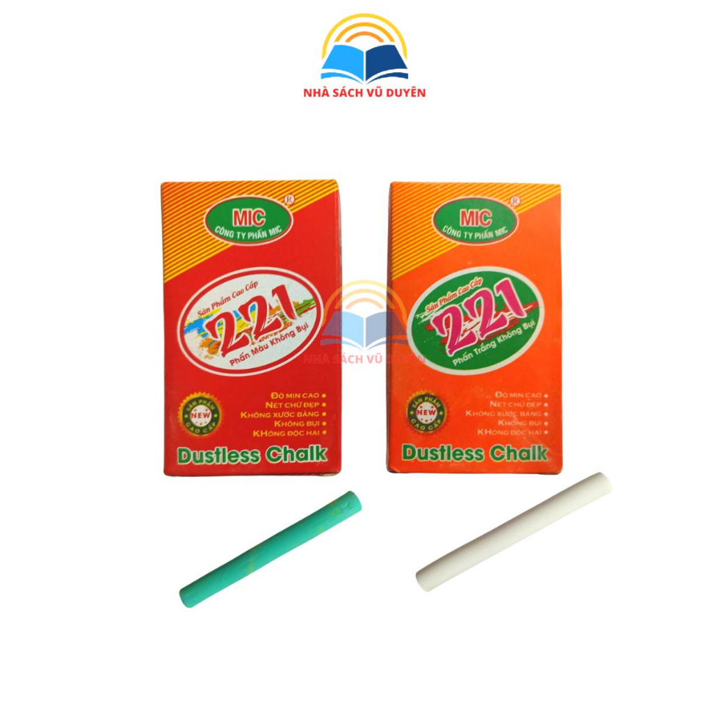 Phấn màu viết bảng MIC không bụi 221