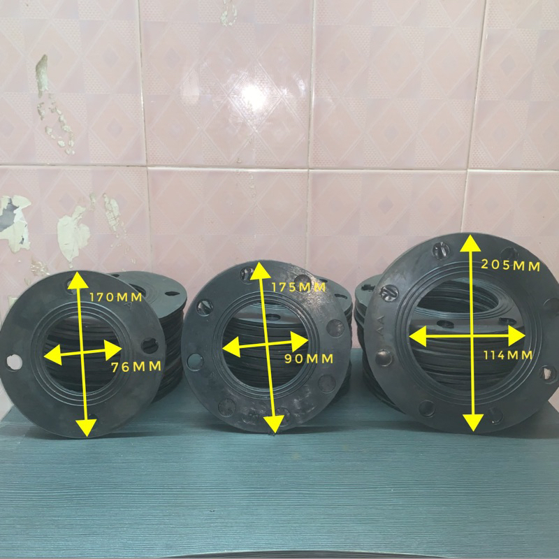 Ron mặt bích phi 170 lỗ 76 , Gioăng cao su mặt bích phi 170 lỗ 76, Ron cao su mặt bích