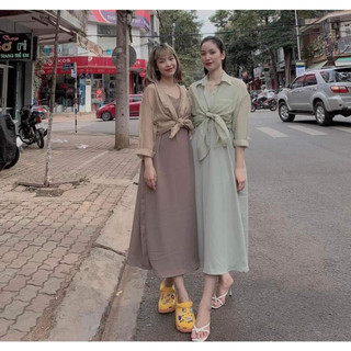 seys váy 2s + áo sơmi tơ