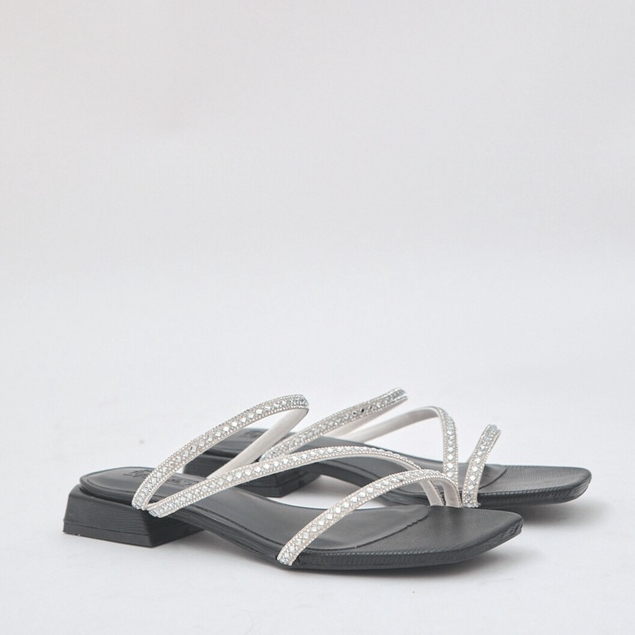 Guốc nữ cao 2 phân quai mảnh đính đá - The NySmile - MATIN