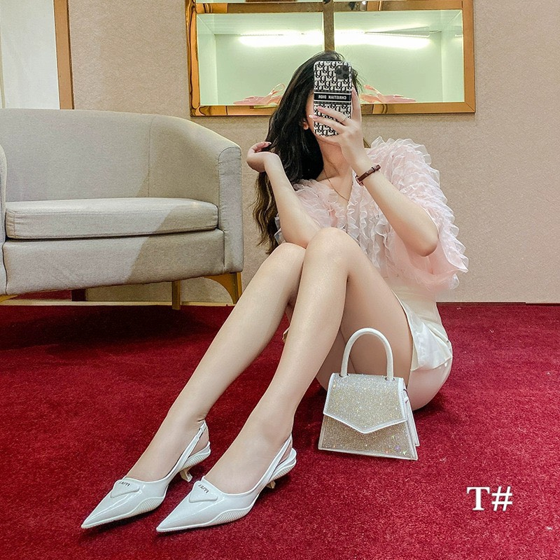 SANDAL PRADA GÓT NHÚ 3CM DA BÓNG