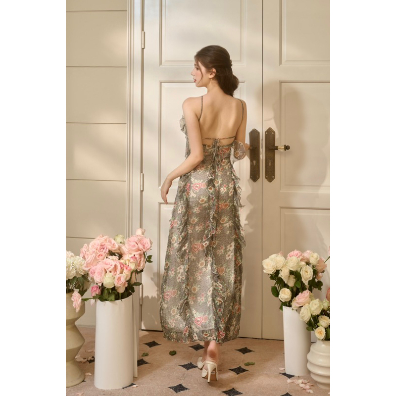 Maxi hở lưng laura dresss