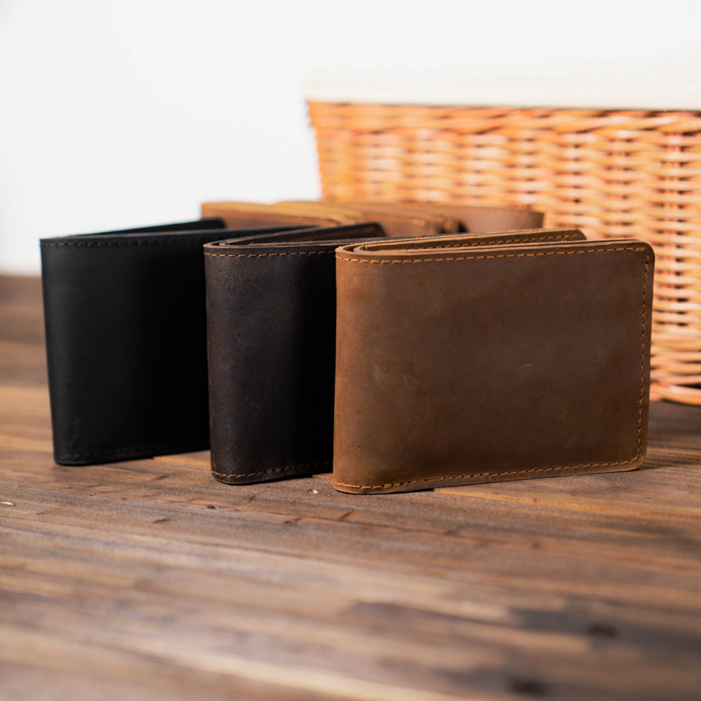 [FREESHIP] Ví da nam | Da bò sáp ngựa điên | Ví màu nâu bò