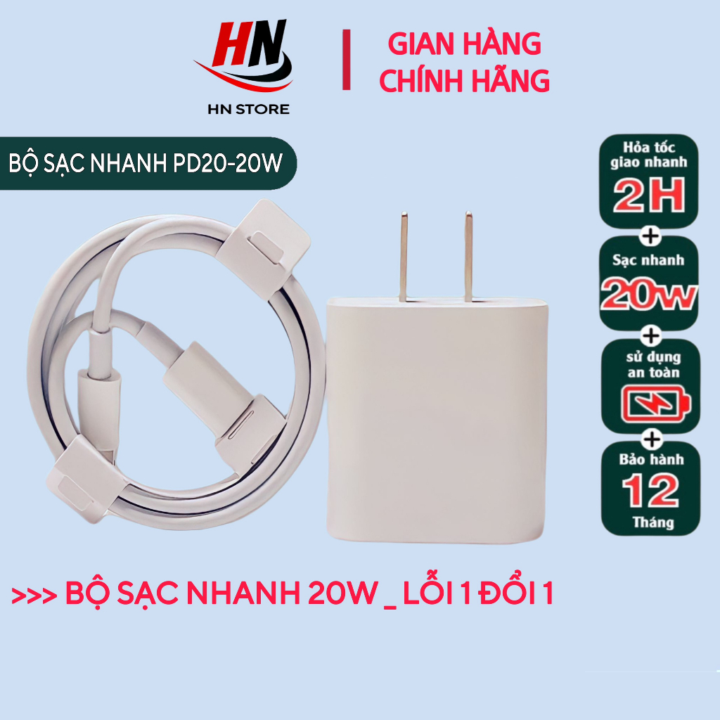 Bộ Sạc Nhanh PD 2OW Hãng HN STORE