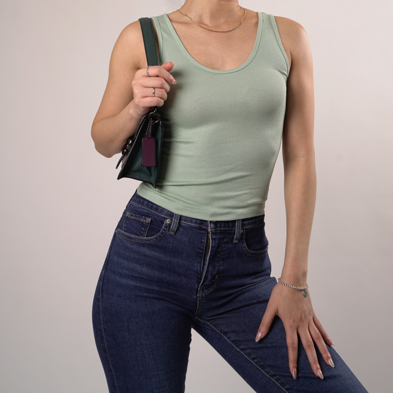 [Cao cấp] [Giá hủy diệt]  [Hàng Auth - Chọn màu]  Áo ba lỗ cotton màu xanh / Original Bae Tank Top -