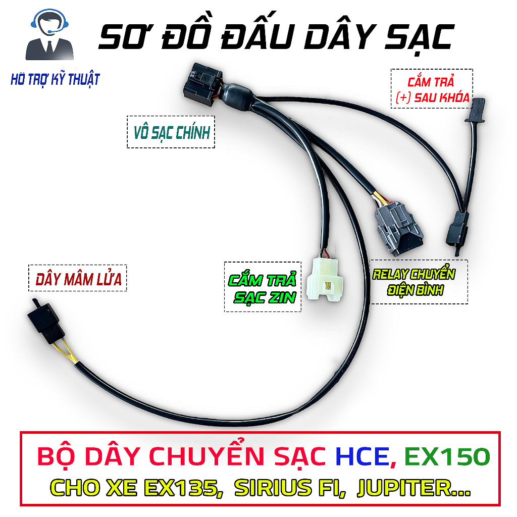 Mạch chuyển sạc cho Exciter 135, Sirius, Jupiter..