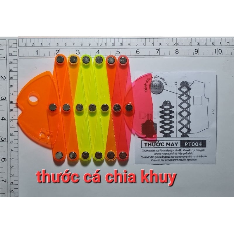 Thước Vẽ Chia Khuy Áo hình con cá loại tốt