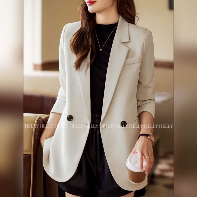 ÁO BLAZER NỮ HAI NÚT ĐÁNH EO NHẸ