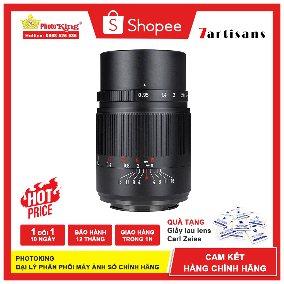 (Chính hãng) Ống kính MF 7Artisans 25mm f0.95 cho Sony E, Fujifilm X, Olympus M43, Canon EOS-M và Nikon Z