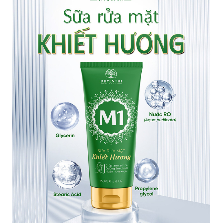 Sữa Rửa Mặt Mụn Khiết Hương M1 Duyên Thị Bách Y Sâm Mẫu Mới Nhất