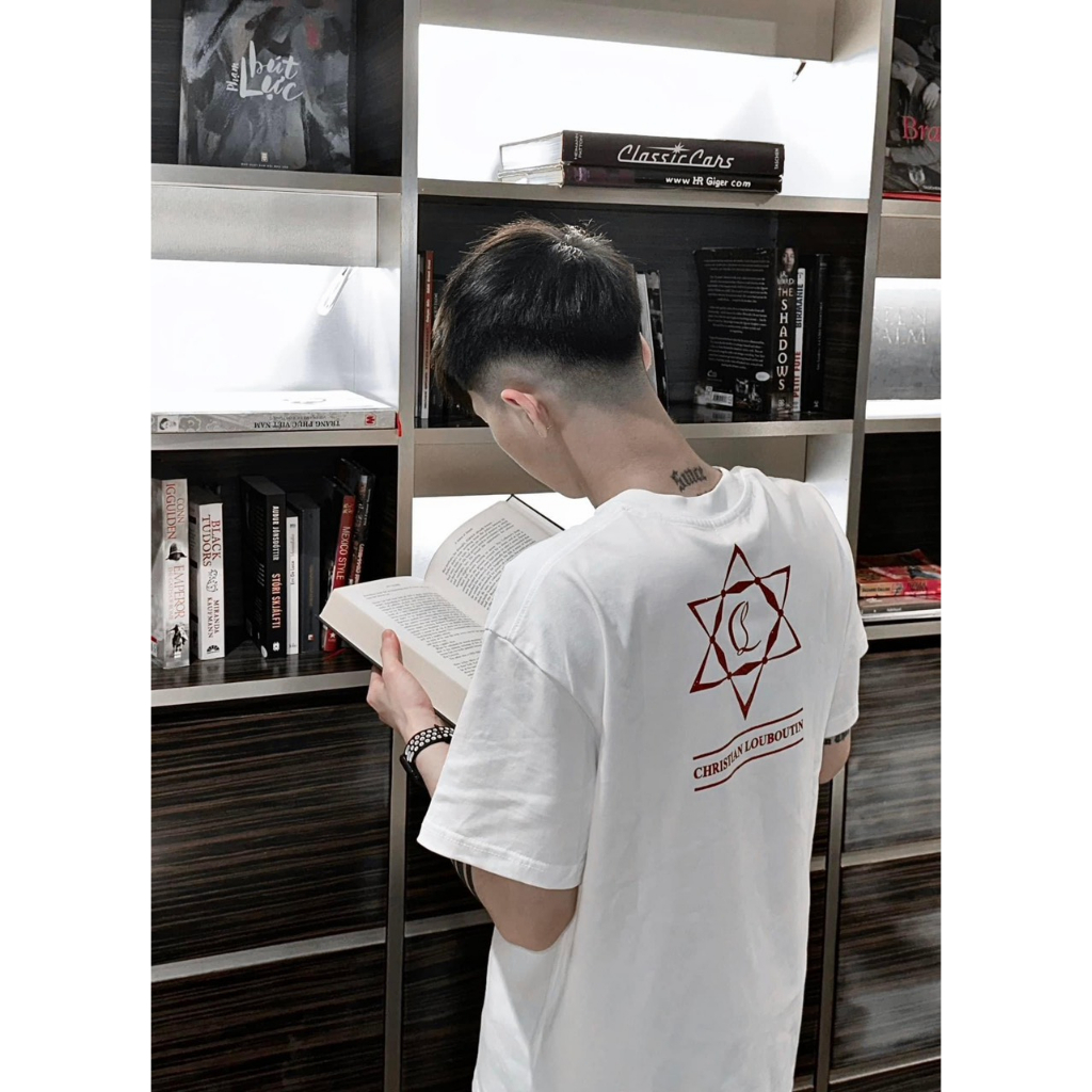 Áo Phông Nam Lauboutin In Hình Môi Kim Tuyến Siêu Đẹp - Áo Thun Louboutin Nam Nữ Chất Cotton Cao Cấp