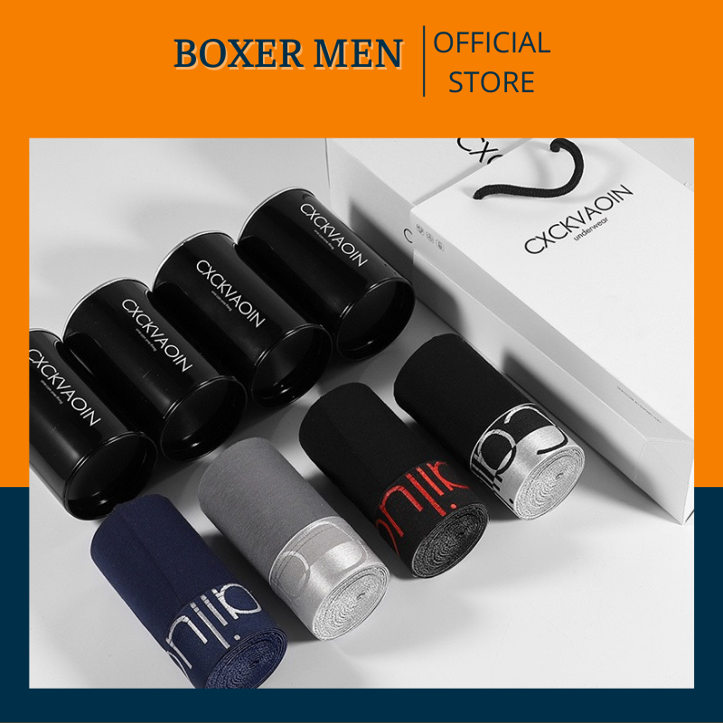 COMBO 4 quần sịp nam quần lót nam hộp sắt hàng cao cấp CK full hộp túi giấy xịn làm quà tặng