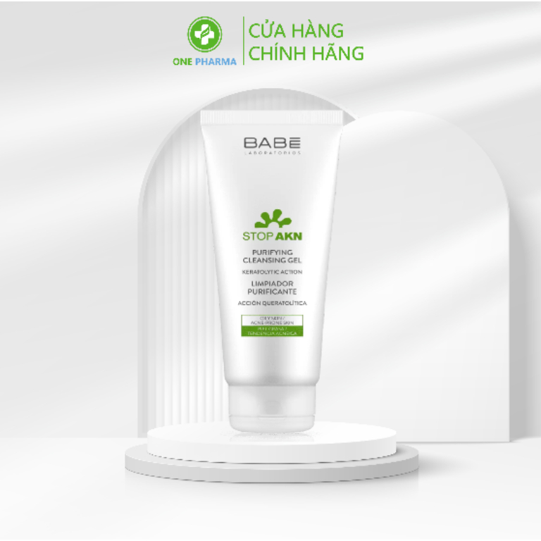 Sữa rửa mặt BABE Stop Akn Purifying Cleansing gel cho da dầu mụn 200ml