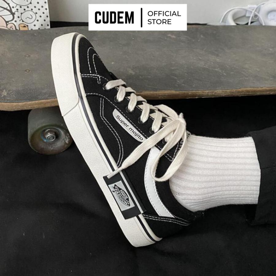 Giày van đen trắng nam nữ old skool phiên bản đặc biệt Street Style S53