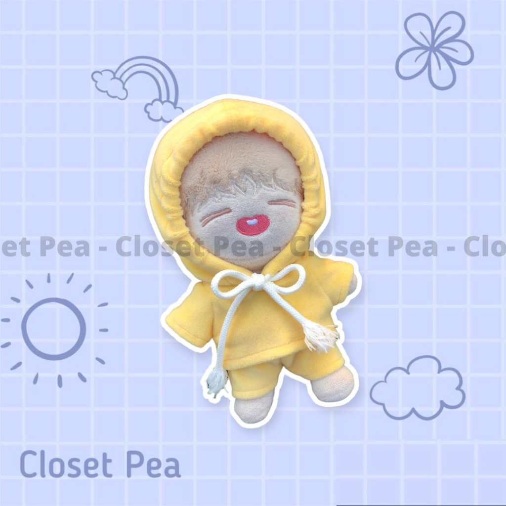Bộ hoodie vàng gà con pastel cho doll 10cm 15cm 20cm