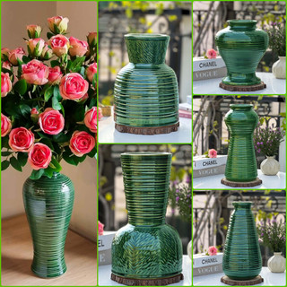 Bình gốm sứ decor men xanh ngọc ganh - Phong cách Bắc Âu trang trí không gian hiện đại sang trọng