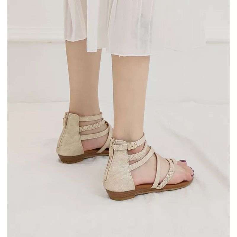 Giày sandal chiến binh xỏ ngón Boho dây bính
