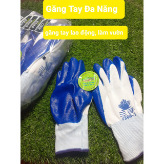 Găng tay Phủ Cao Su 388 (1 Cặp) Màu Xanh Dương, Làm Vườn, Trồng Cây, Lao Động Bảo vệ Đôi Tay Tiện Lợi