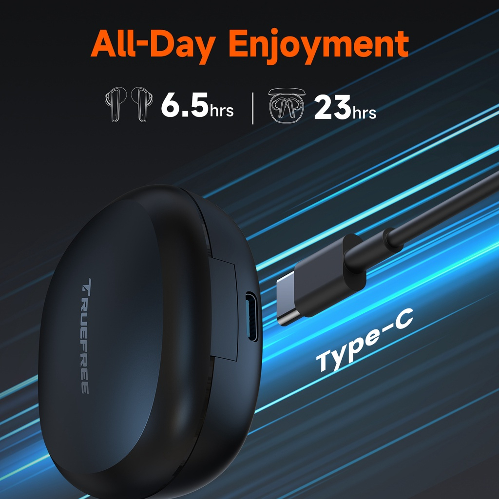 Tai Nghe Không Dây True Wireless Soundpeats TrueFree T2 Life Lite Thời Gian Chơi Nhạc 6.5H