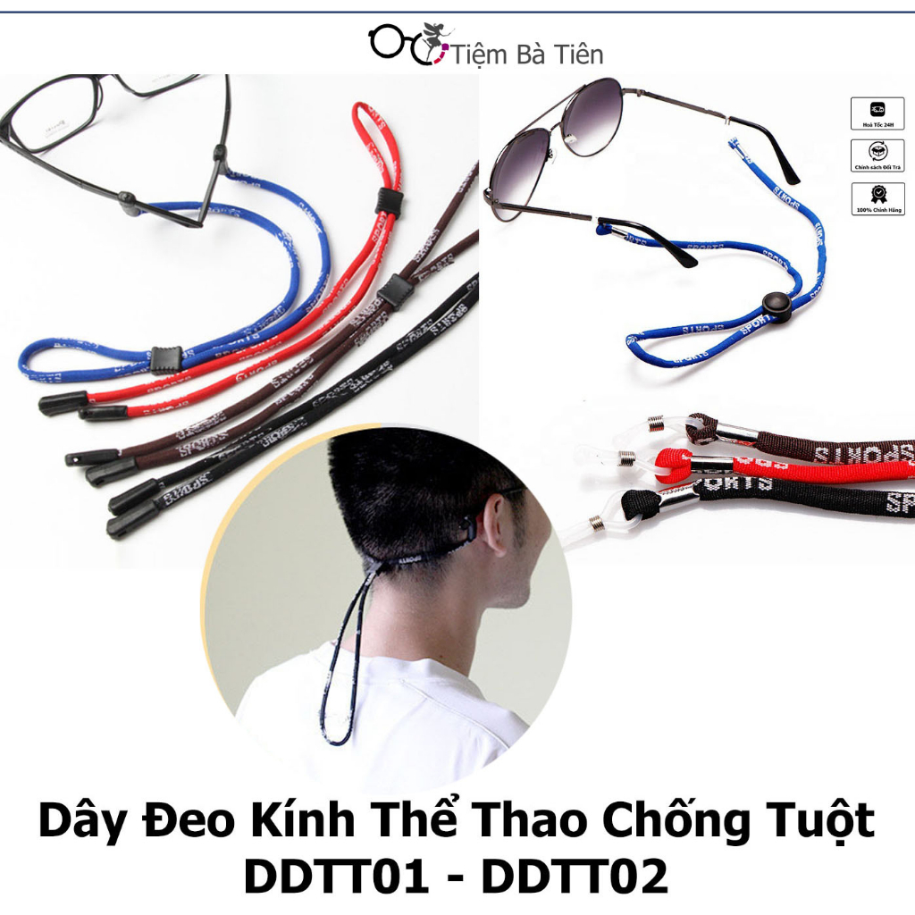Dây đeo kính cố định thể thao chống rơi, chống tuột, thiết kế nút hình chữ nhật mang tính thẩm mỹ cao BARXEYSHOP
