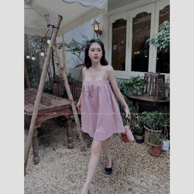 Đầm Xuông Babidoll Tằm 2 Line Xoè Rộng Dáng Ngắn