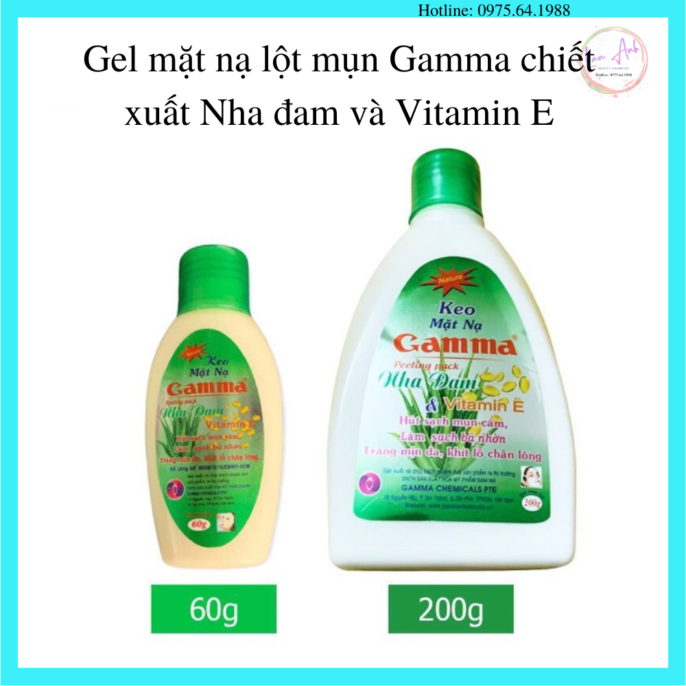 Gel mặt nạ lột mụn Gamma chiết xuất Nha đam và Vitamin E