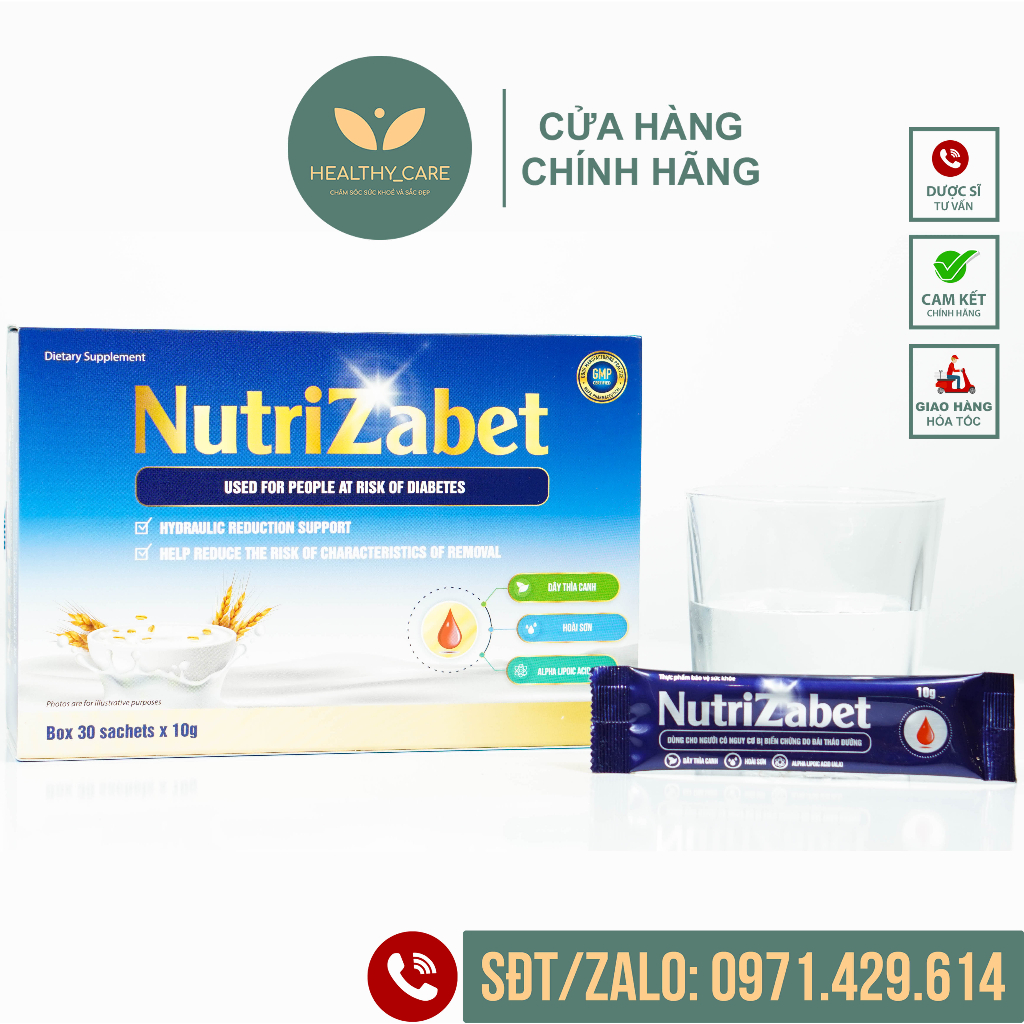 Sữa hạt tiểu đường Nutrizabet - Hỗ Trợ Giảm Đường Huyết - 30 Gói