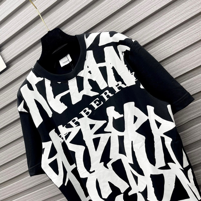 Áo phông nam nữ Premium Cotton in chữ BBR monogram mặt trước phong cách đường phố streetwear AP222P