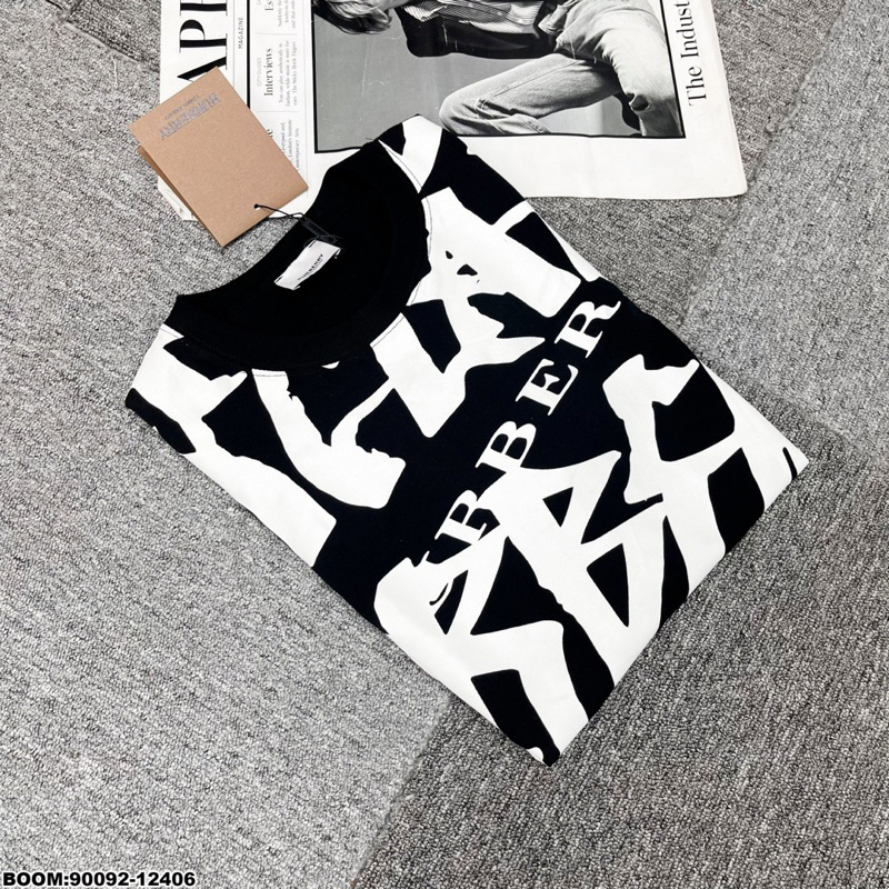 Áo phông nam nữ Premium Cotton in chữ BBR monogram mặt trước phong cách đường phố streetwear AP222P